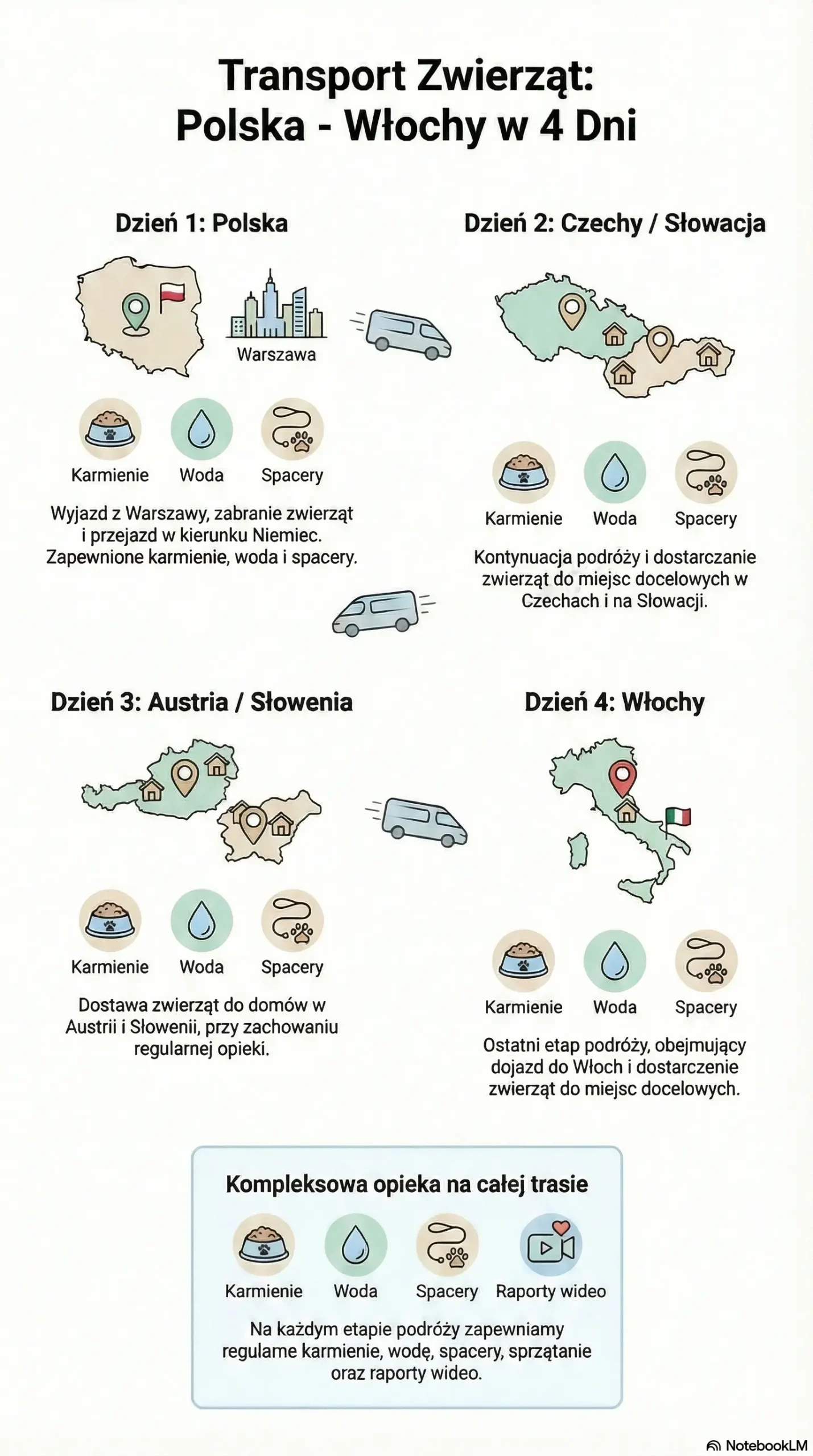 Trasa przejazdu Polska – Słowacja – Austria – Słowenia – Włochy